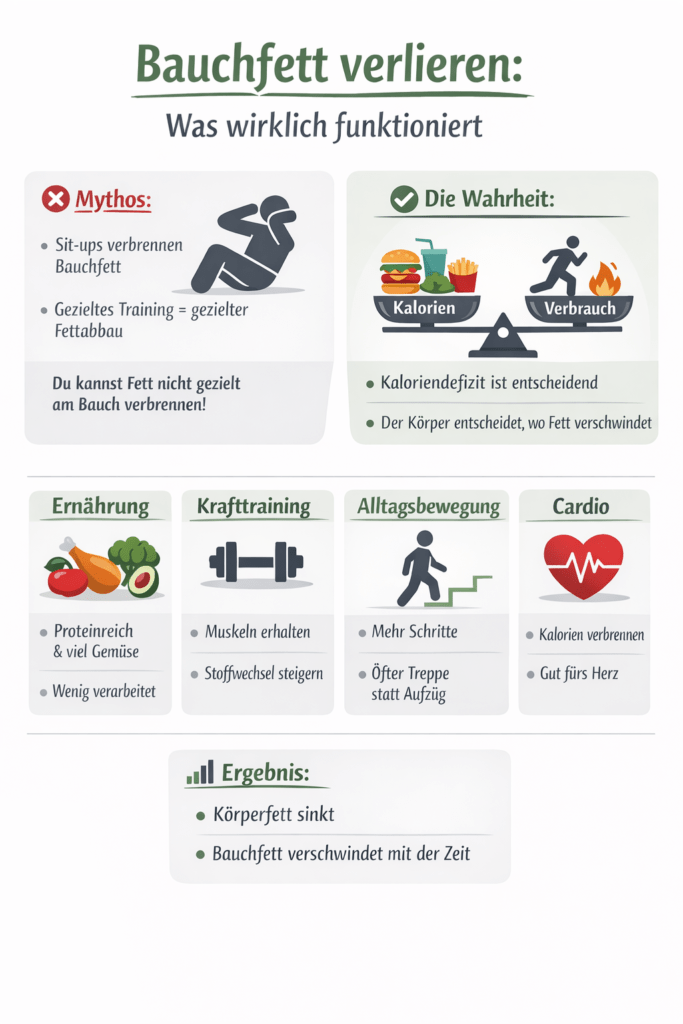 Bauchfett verlieren Infografik