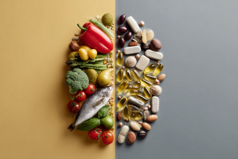 Mix aus Supplements und echtem Essen