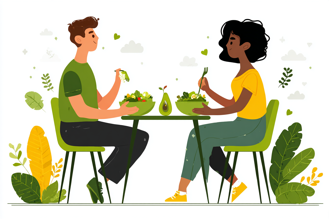 2 Personen die essen